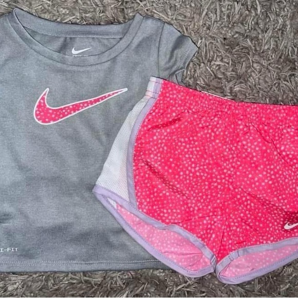 Nike Gray and Pink Dri-FIT Toddler Set - Picture 1 of 1